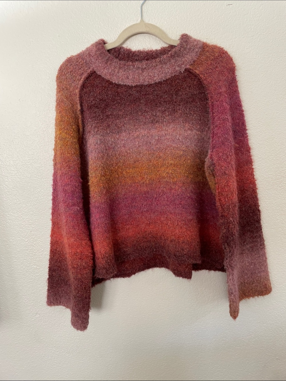 NATURAL LIFE slouchy oversized Ombre Crewneck Sweater Mauve, Rust & Pink S